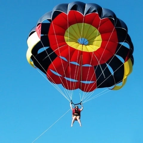 Parasailing above the desert