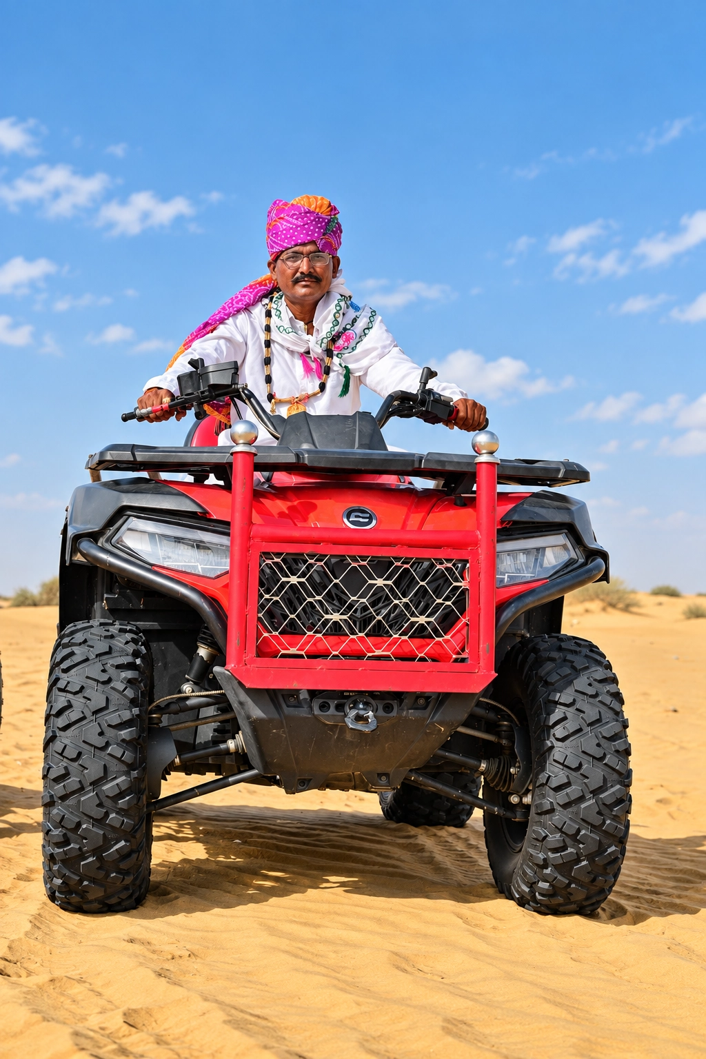Quad biking across the Jaisalmer dunes